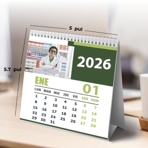 Calendario de escritorio anillado 5x5.7"