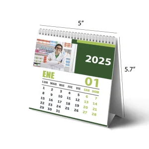 Calendario de escritorio anillado 5x5.7"