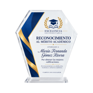 Placa de reconocimiento en acrílico Modelo Diamante