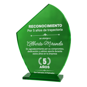 Placa de reconocimiento en acrílico premium Modelo Media Luna